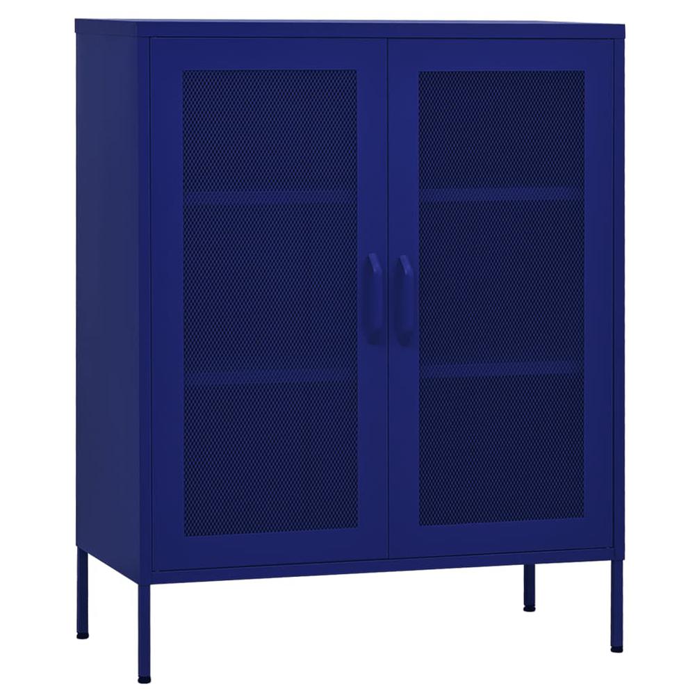 vidaXL Storage Cabinet Navy Blue 31.5"x13.8"x40" Steel, 336172. Picture 2