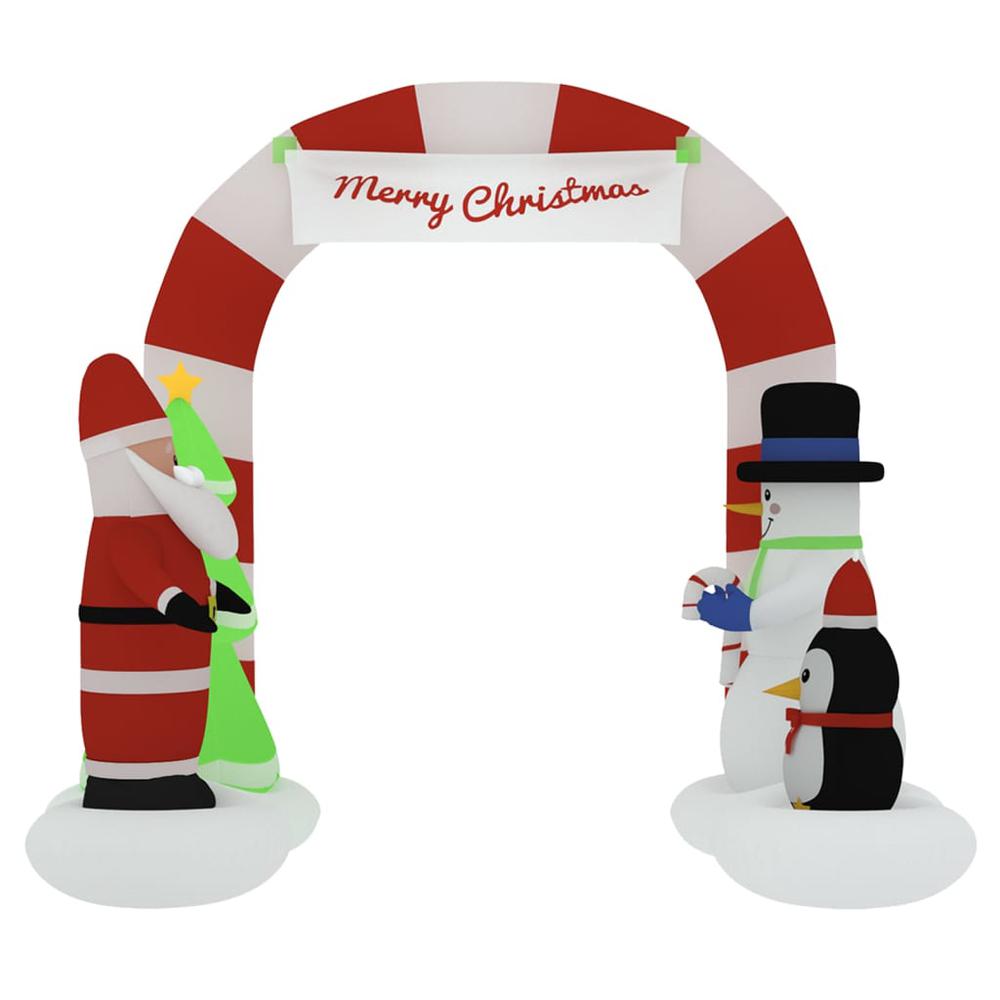 vidaXL Christmas Inflatable Santa & Snowman Arch Gate LED 102.4". Picture 3