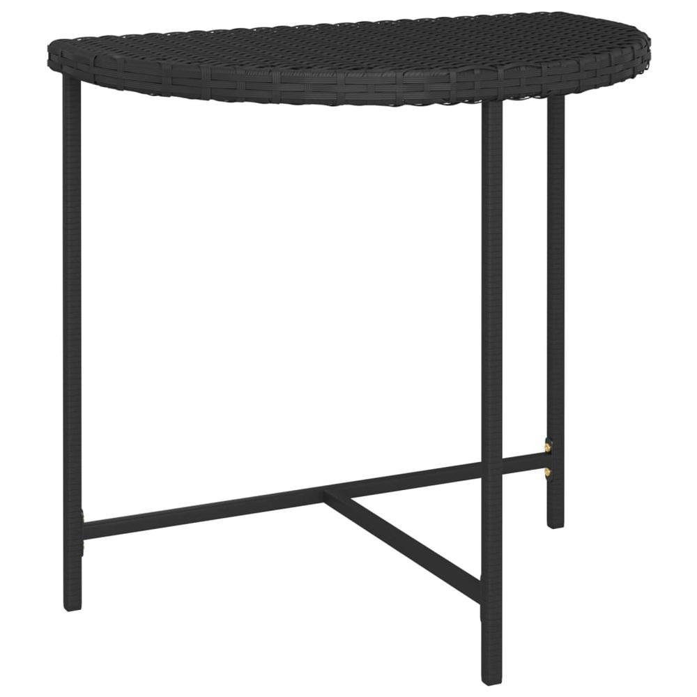 vidaXL Patio Table Black 31.5"x19.7"x29.5" Poly Rattan. Picture 2