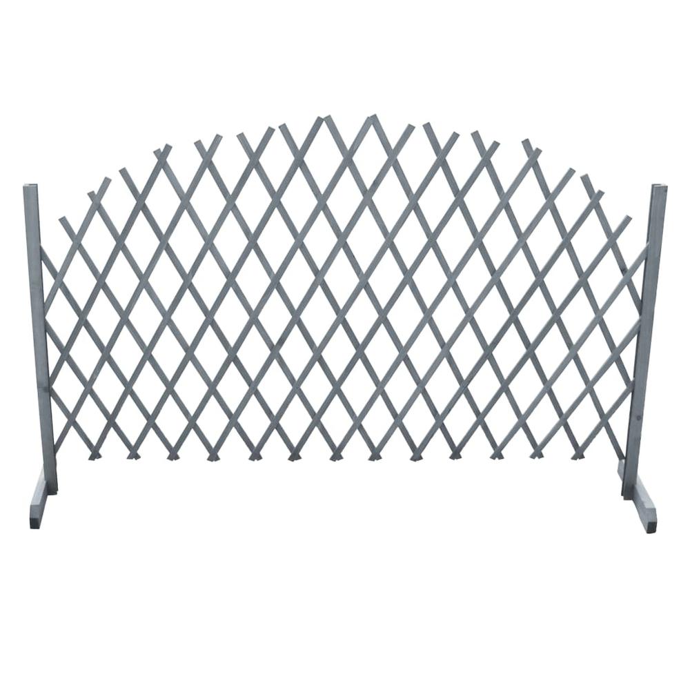 vidaXL Trellis Fence Solid Firwood 5.9'x3.3' Gray. Picture 3