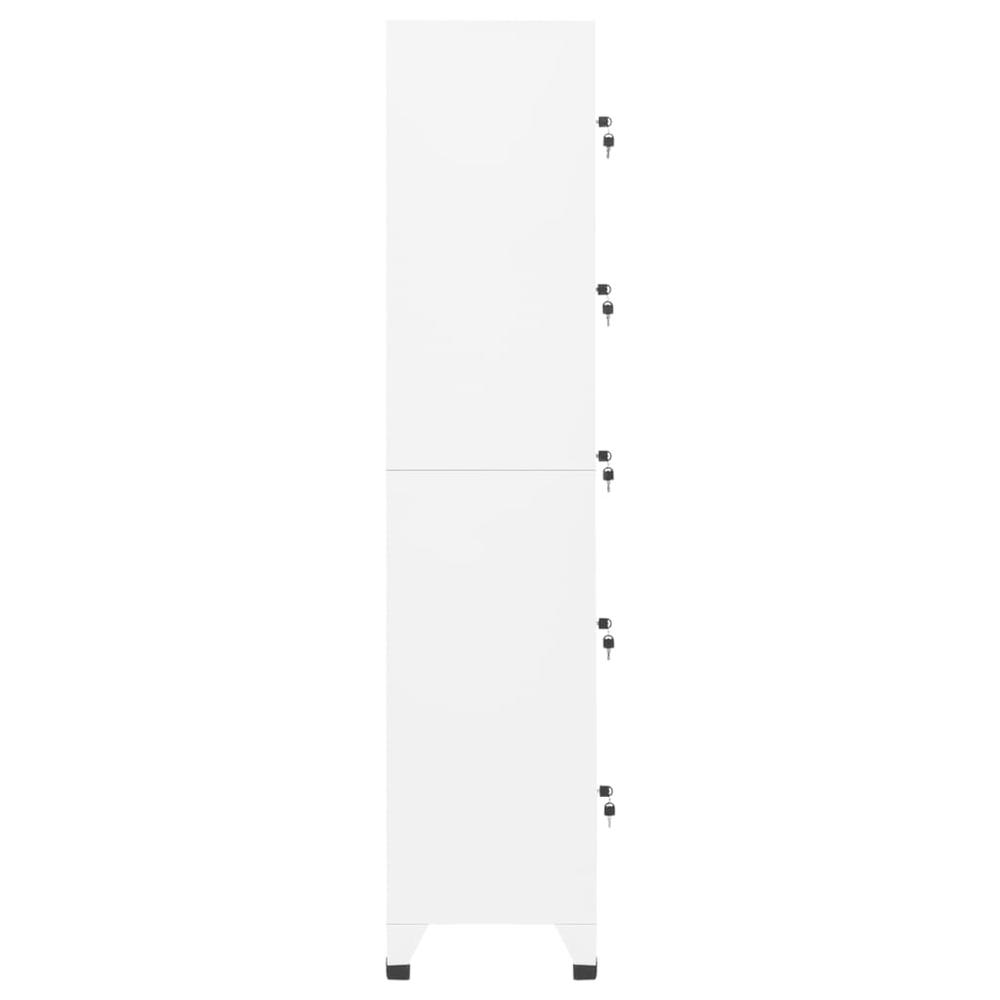 vidaXL Locker Cabinet White 15"x15.7"x70.9" Steel, 339788. Picture 4
