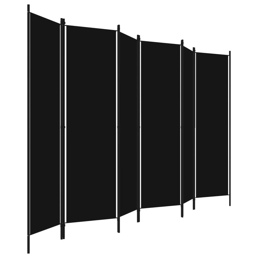 vidaXL 6-Panel Room Divider Black 118.1"x70.9". Picture 3