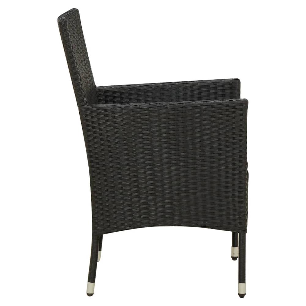 vidaXL Patio Chairs with Cushions 2 pcs Poly Rattan Black, 316681. Picture 4