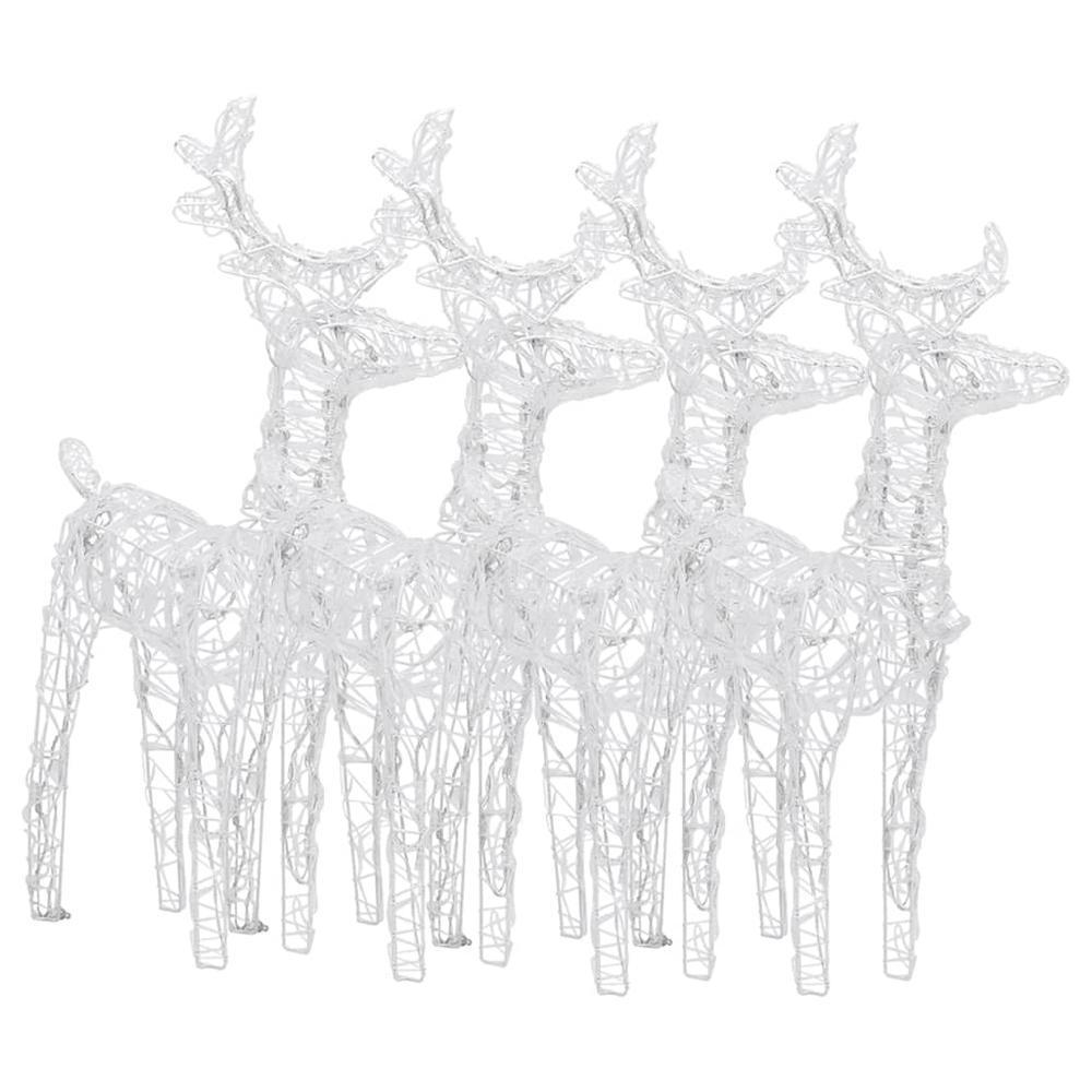 vidaXL Christmas Reindeers 4 pcs Cold White 160 LEDs Acrylic. Picture 3