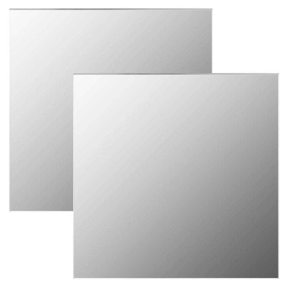 vidaXL Wall Mirrors 2 pcs 19.7"x19.7" Square Glass. Picture 1