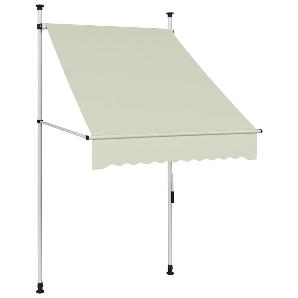 vidaXL Manual Retractable Awning 39.4" Cream. Picture 1
