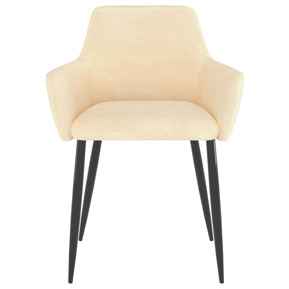 vidaXL Dining Chairs 2 pcs Cream Velvet. Picture 3