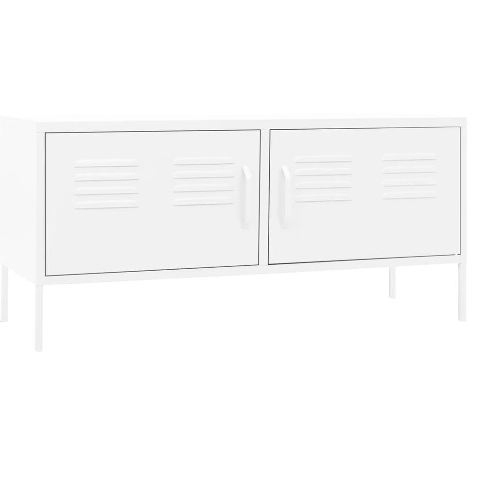 vidaXL TV Cabinet White 41.3"x13.8"x19.7" Steel, 336233. Picture 2