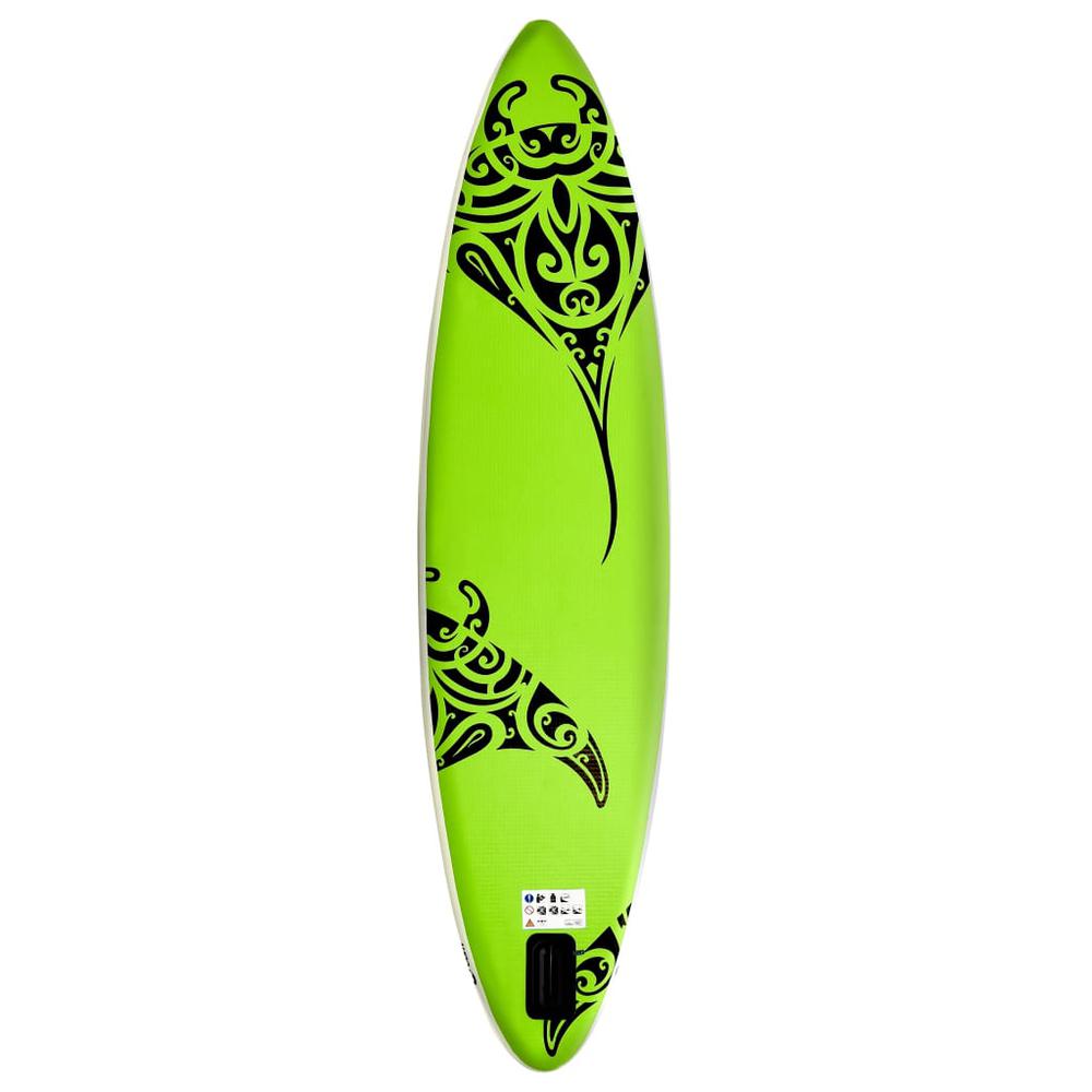 vidaXL Inflatable Stand Up Paddleboard Set 144.1"x29.9"x5.9" Green 2742. Picture 4