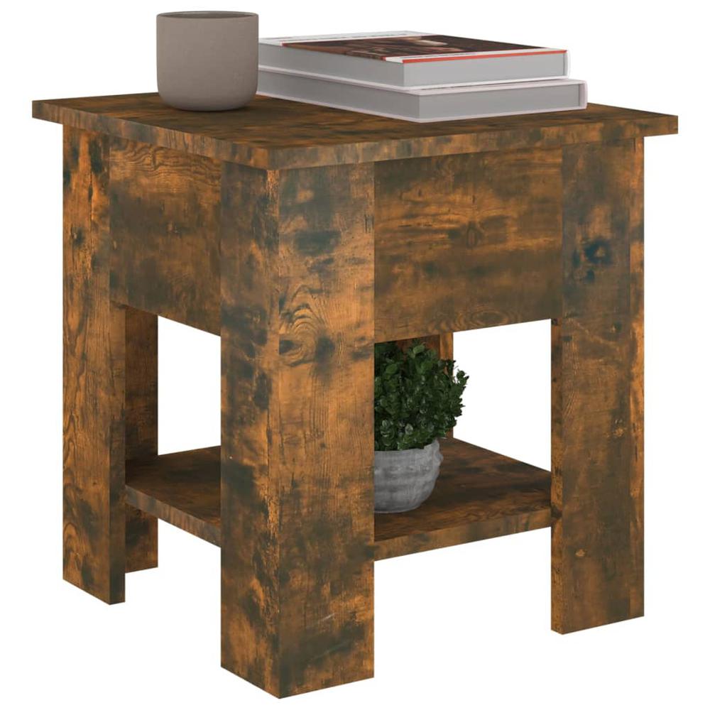 vidaXL Coffee Table Smoked Oak 15.7"x15.7"x16.5" Engineered Wood, 813080. Picture 3