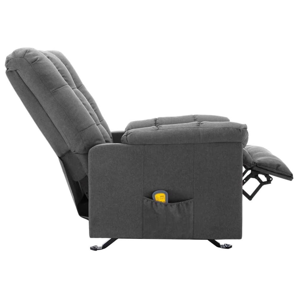 vidaXL Massage Reclining Chair Light Gray Fabric, 321410. Picture 4