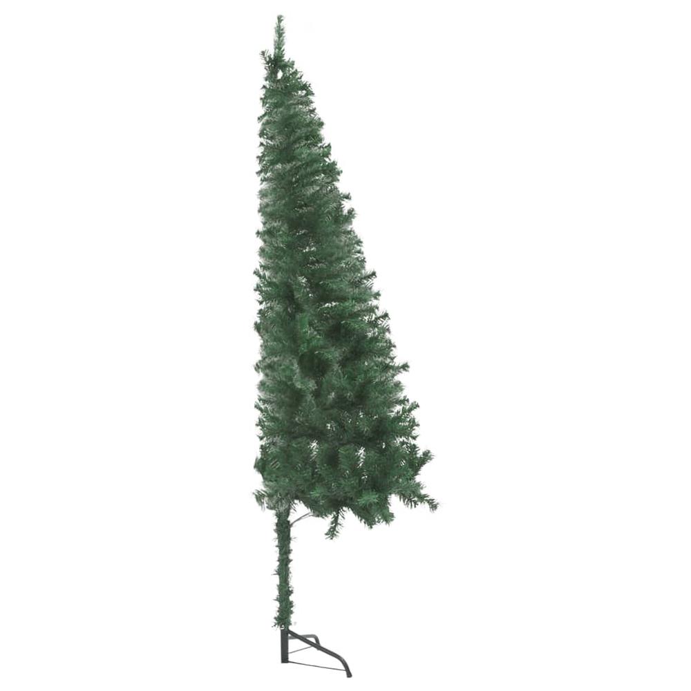 vidaXL Corner Artificial Christmas Tree LEDs&Ball Set Green 70.9" PVC, 3077954. Picture 2