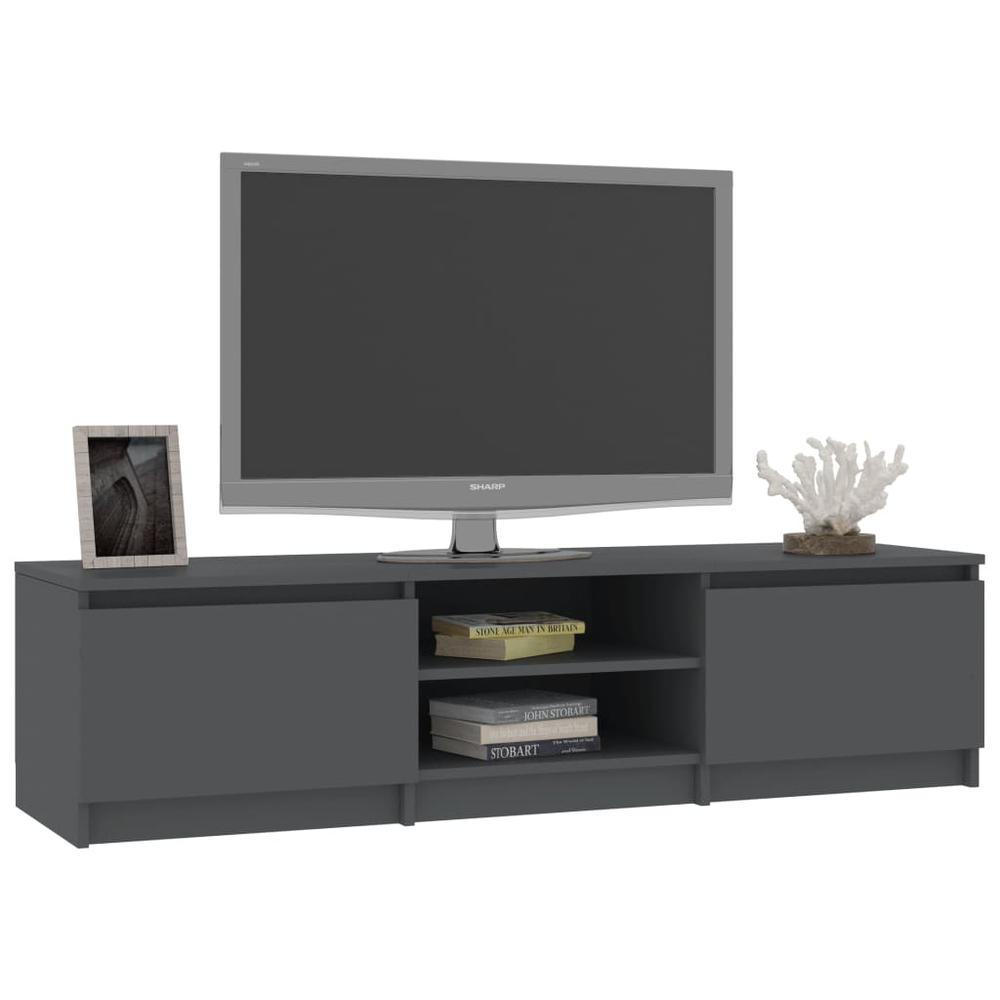 vidaXL TV Cabinet Gray 55.1"x15.7"x14" Chipboard, 800650. Picture 3