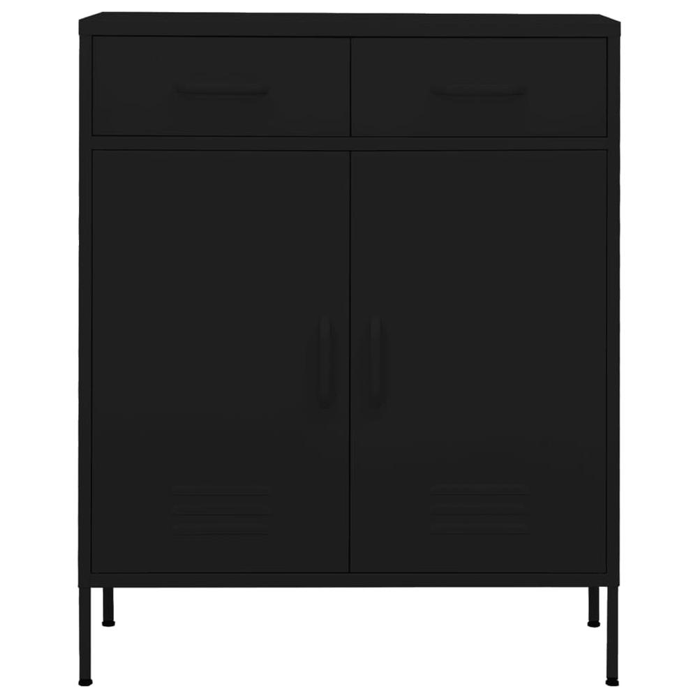 vidaXL Storage Cabinet Black 31.5"x13.8"x40" Steel, 336160. Picture 2