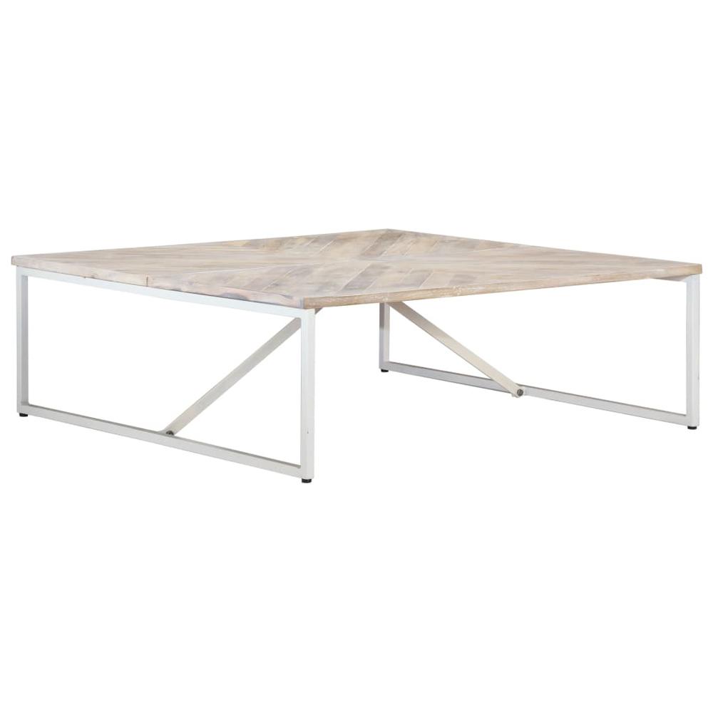 vidaXL Coffee Table 43.3"x43.3"x14.1" Solid Mango Wood, 247698. Picture 3