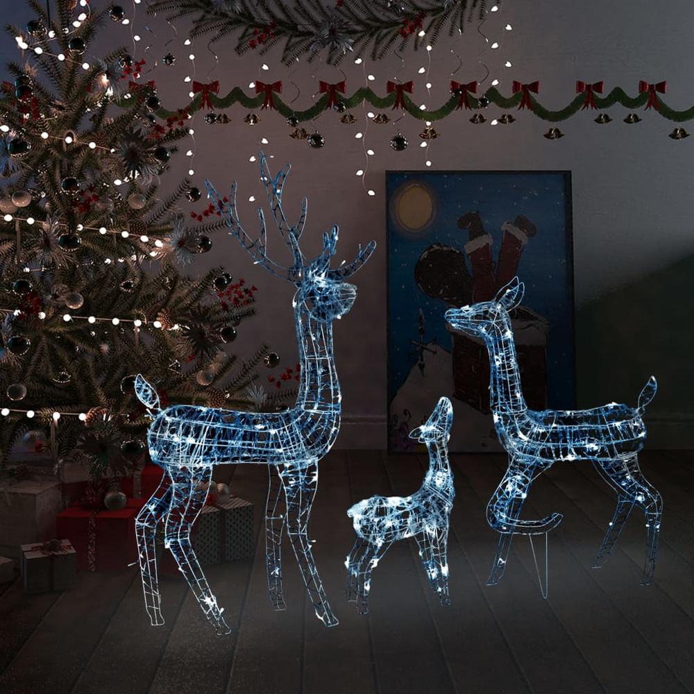 vidaXL Acrylic Reindeer Family Christmas Decoration 300 LED Cold White. Picture 1