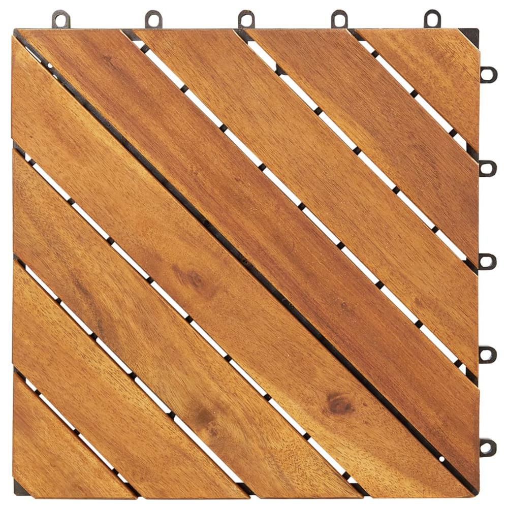 vidaXL Decking Tiles 30 pcs Brown 11.8"x11.8" Solid Wood Acacia. Picture 3
