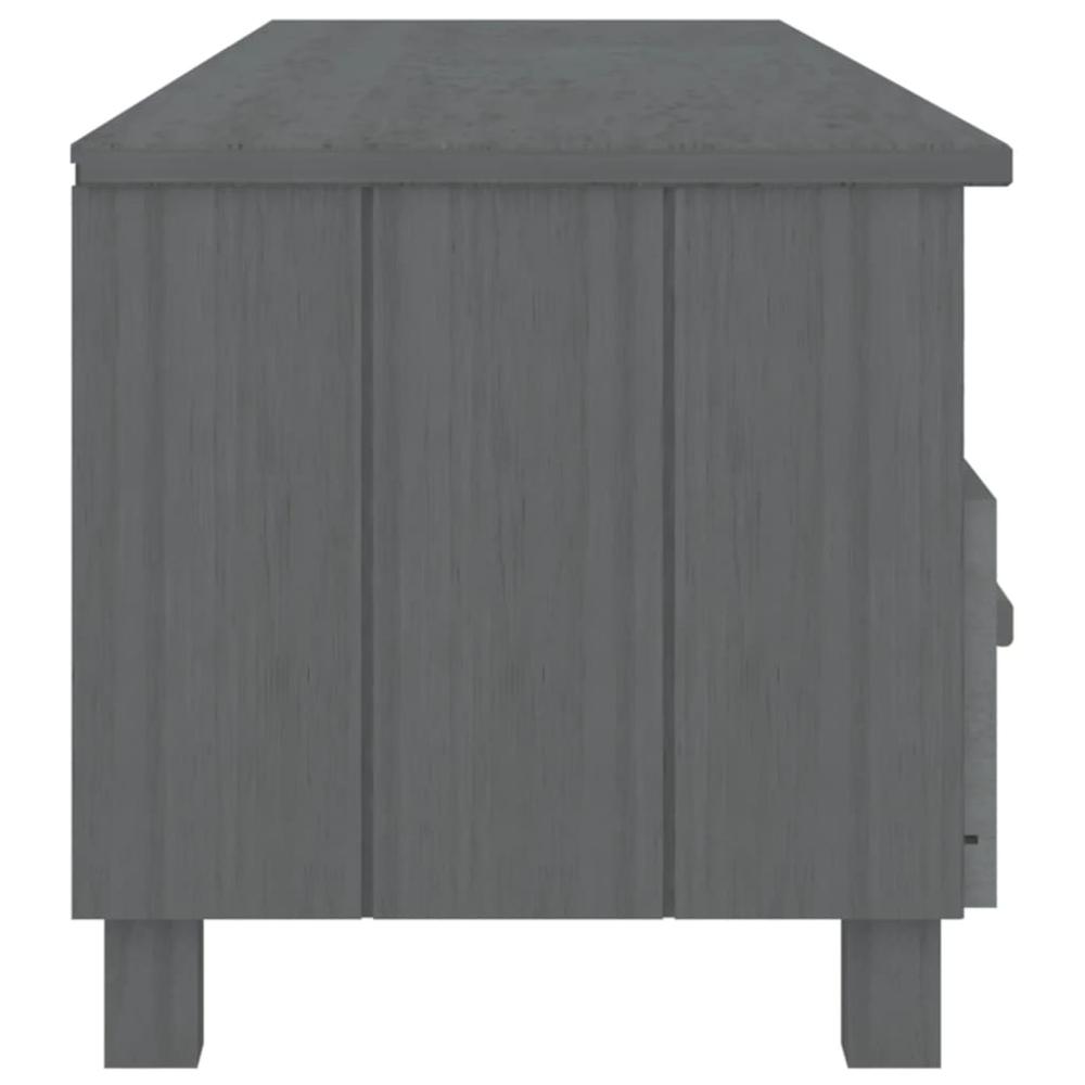 vidaXL TV Cabinet Dark Gray 62.2"x15.7"x15.7" Solid Wood Pine. Picture 4