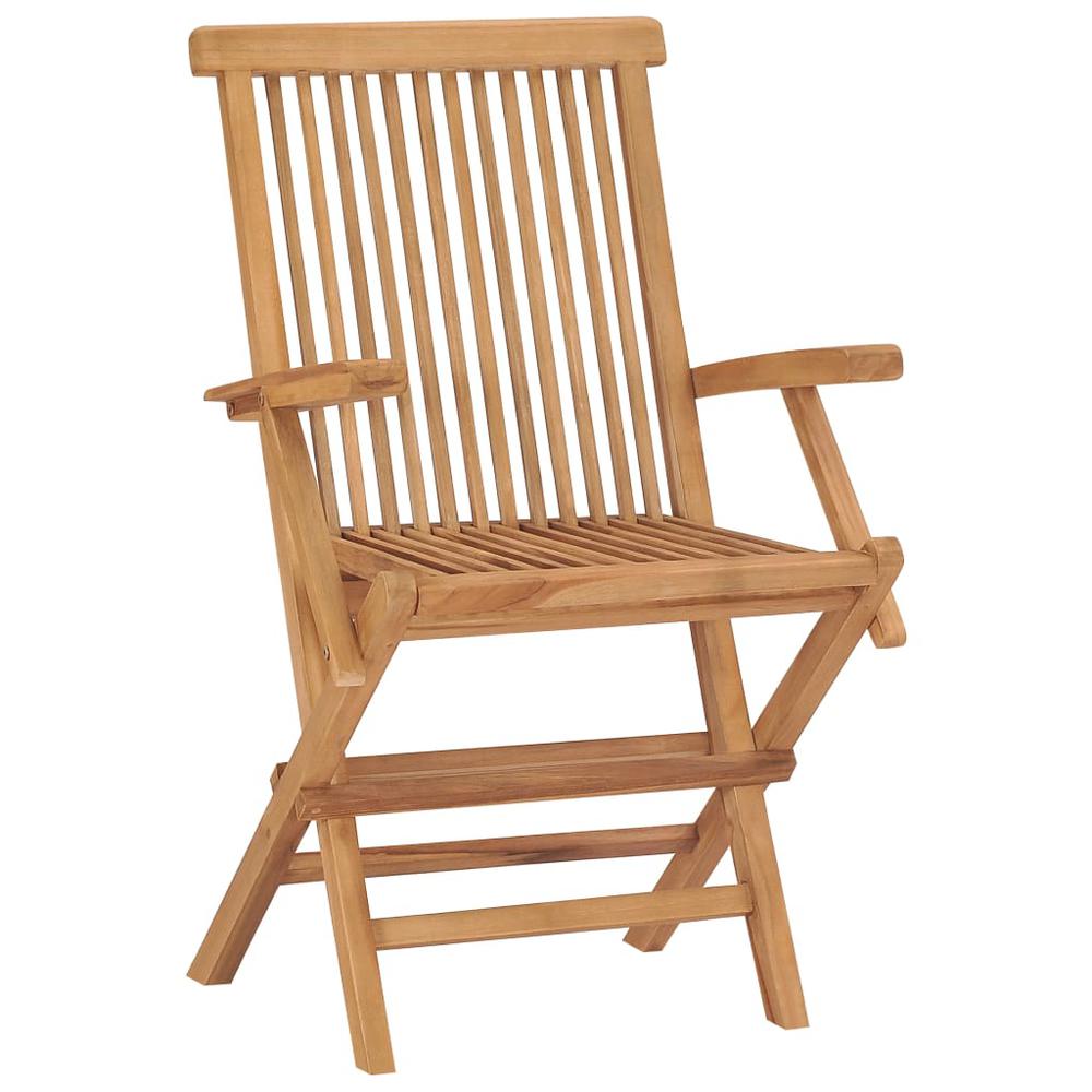 vidaXL Folding Patio Chairs 2 pcs Solid Teak Wood, 315443. Picture 2