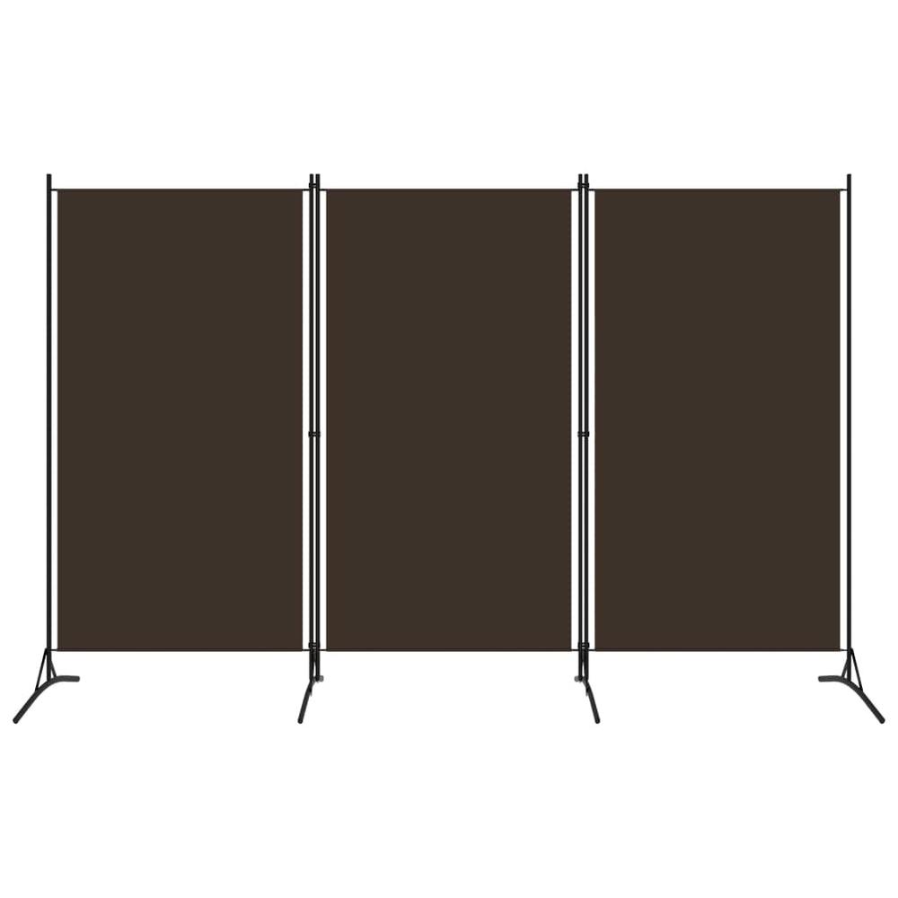 vidaXL 3-Panel Room Divider Brown 102.4"x70.9". Picture 1