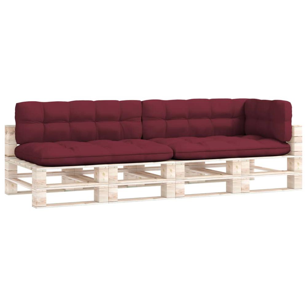 vidaXL Pallet Sofa Cushions 5 pcs Wine Red. Picture 2