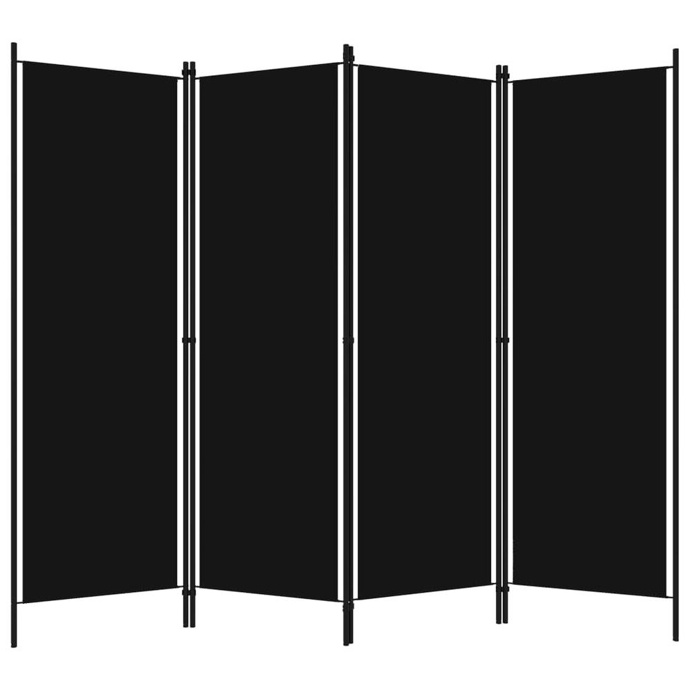 vidaXL 4-Panel Room Divider Black 78.7"x70.9". Picture 2