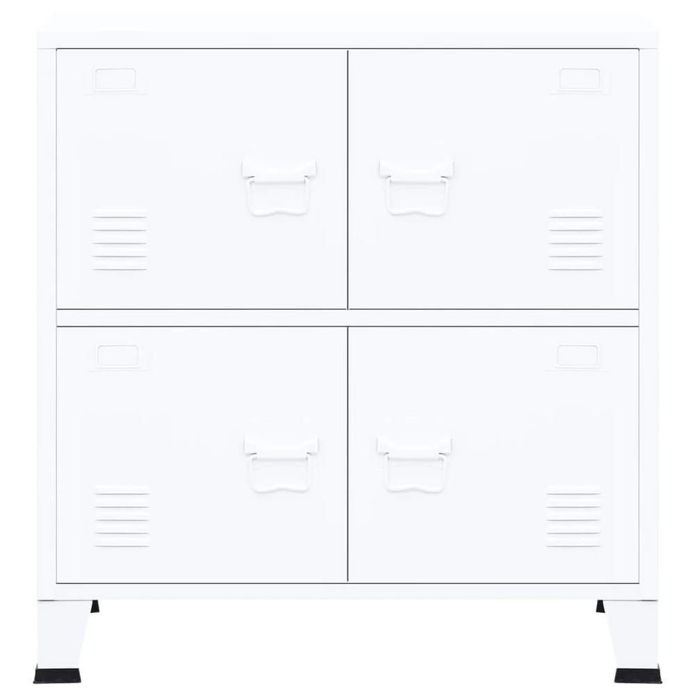 vidaXL Industrial Filing Cabinet White 29.5"x15.7"x31.5" Steel. Picture 3
