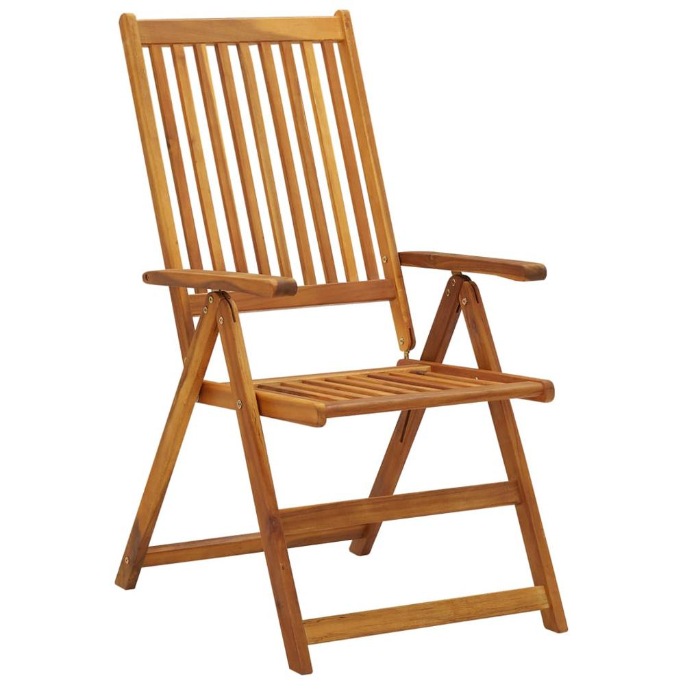 vidaXL Folding Patio Chairs 8 pcs Solid Acacia Wood. Picture 2