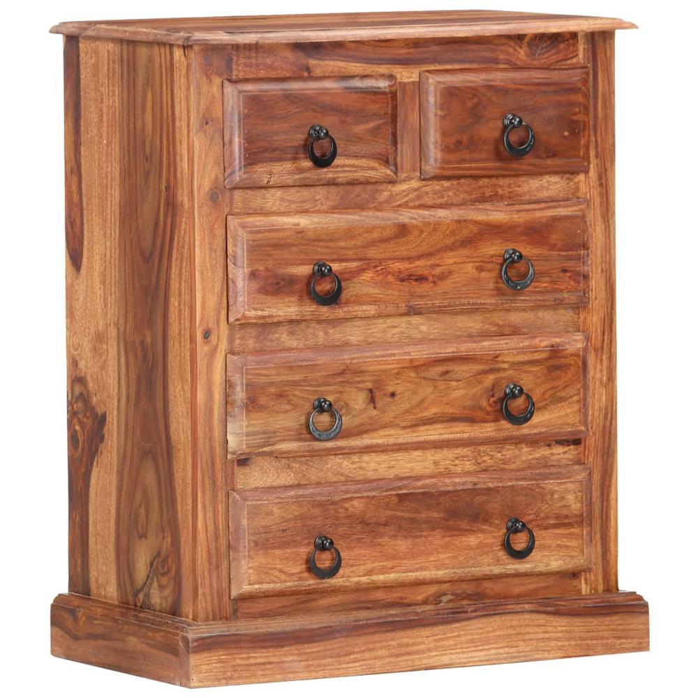 vidaXL Drawer Cabinet 23.6"x13.8"x29.5" Solid Sheesham Wood. Picture 1