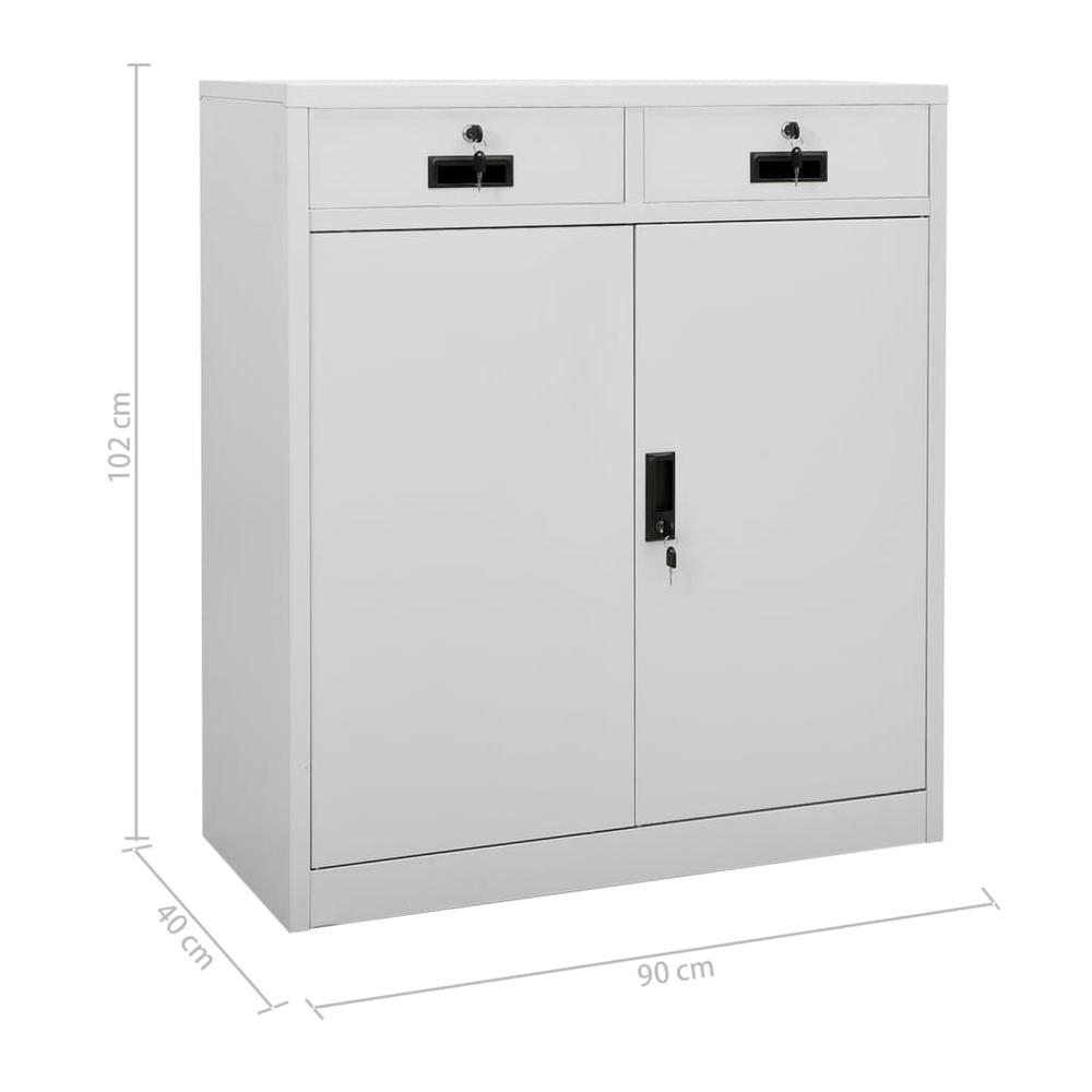 vidaXL Office Cabinet Light Gray 35.4"x15.7"x40.2" Steel, 336410. Picture 11