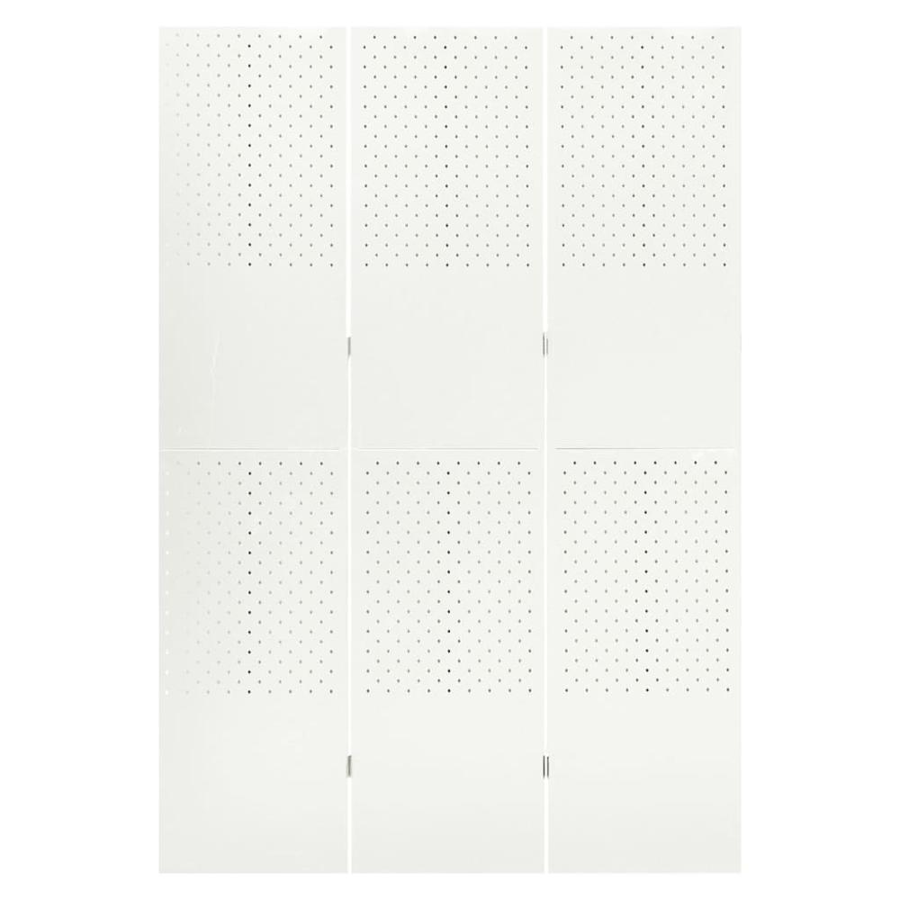 vidaXL 3-Panel Room Divider White 47.2"x70.9" Steel. Picture 2