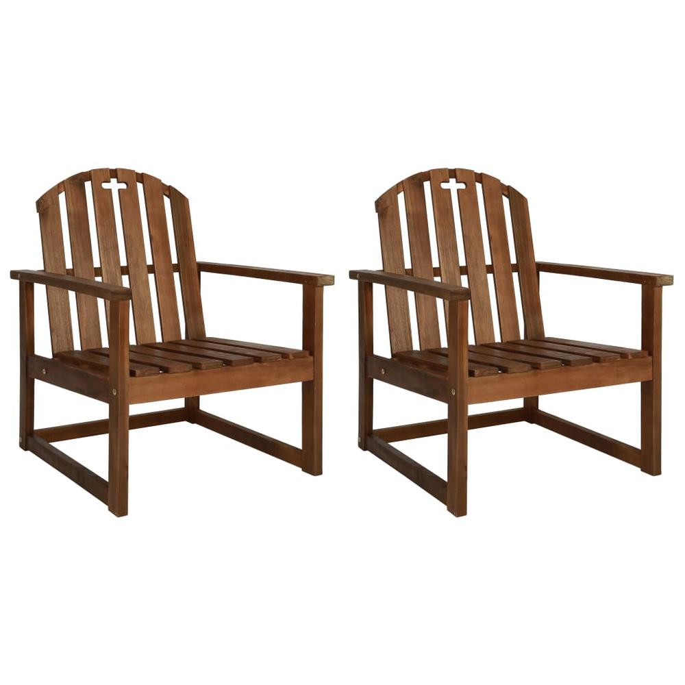 vidaXL Garden Sofa Chairs 2 pcs Solid Acacia Wood, 44033. Picture 1