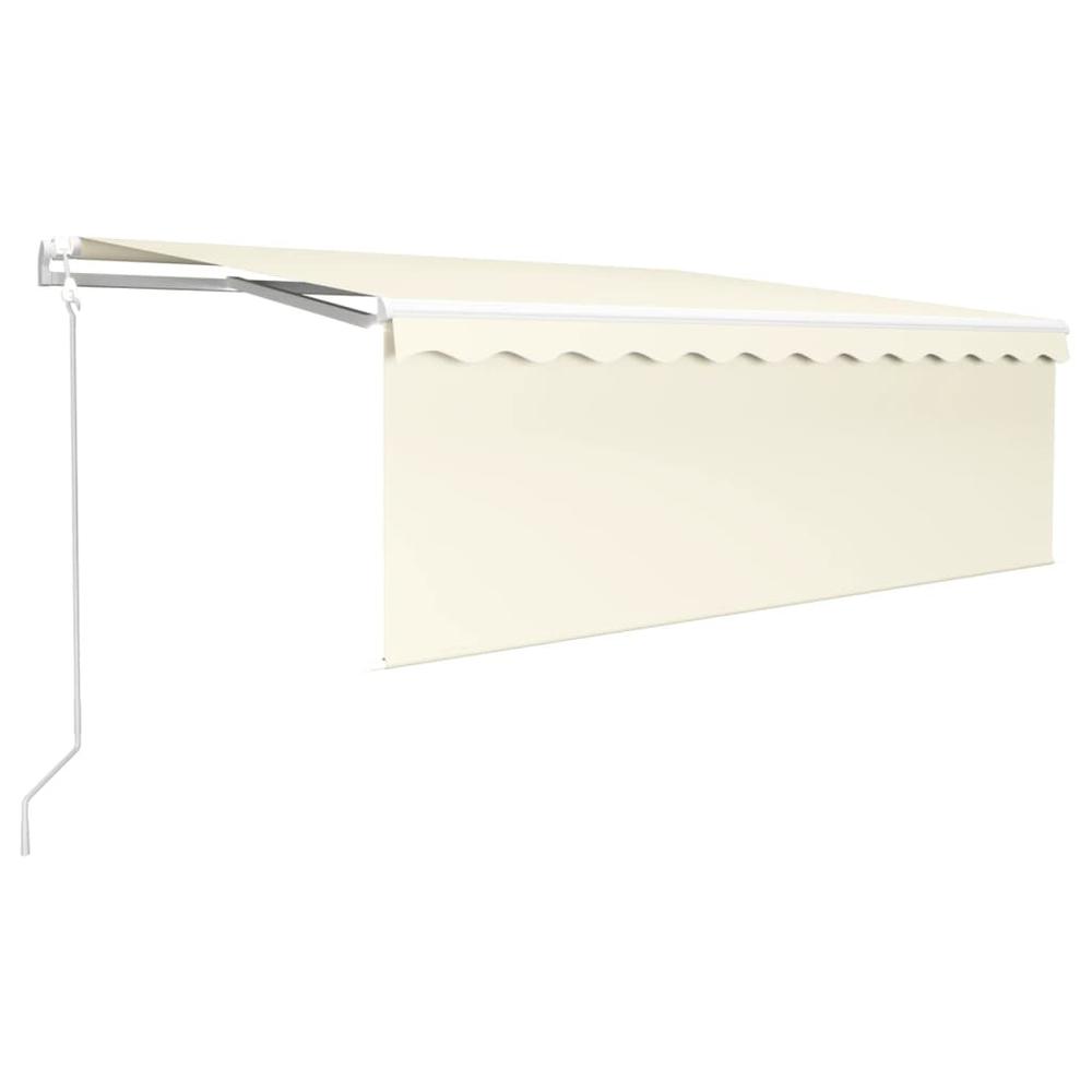 vidaXL Automatic Retractable Awning with Blind 13.1'x9.8' Cream. Picture 2