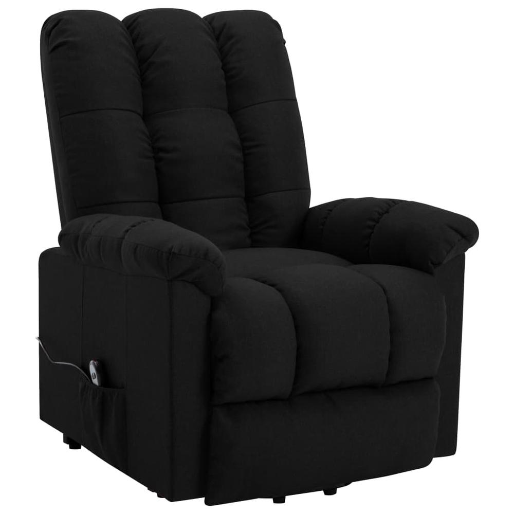 vidaXL Stand-up Recliner Black Fabric. Picture 2