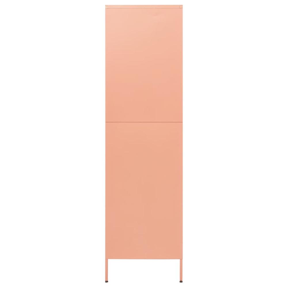 vidaXL Wardrobe Pink 35.4"x19.7"x70.9" Steel. Picture 4
