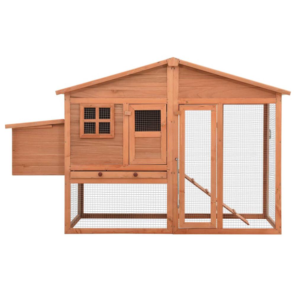 vidaXL Chicken Coop with Nest Box Solid Fir Wood. Picture 3