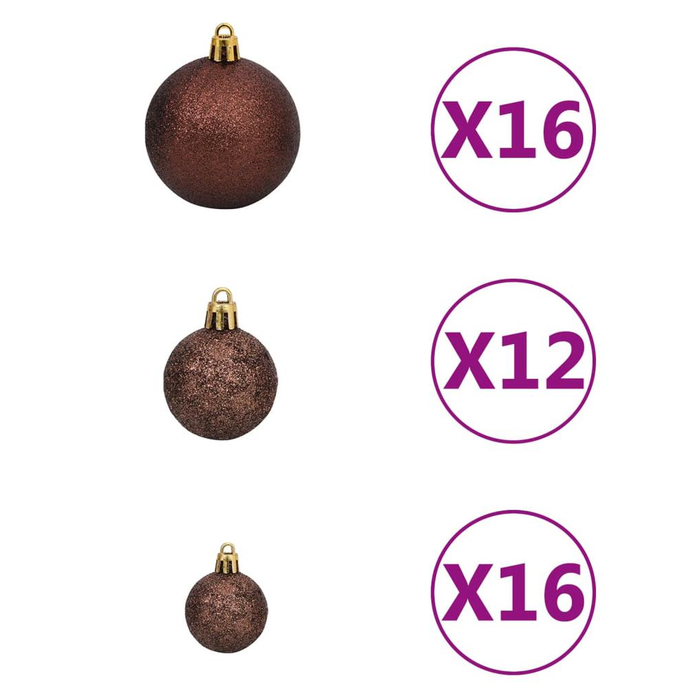 vidaXL 100 Piece Christmas Ball Set 1.2"/1.6"/2.4" Brown/Bronze/Gold. Picture 2