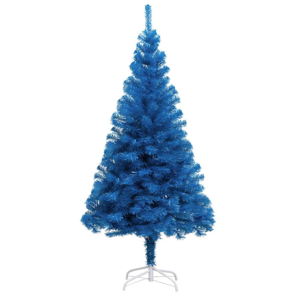 vidaXL Artificial Christmas Tree with Stand Blue 47.2" PVC. Picture 1