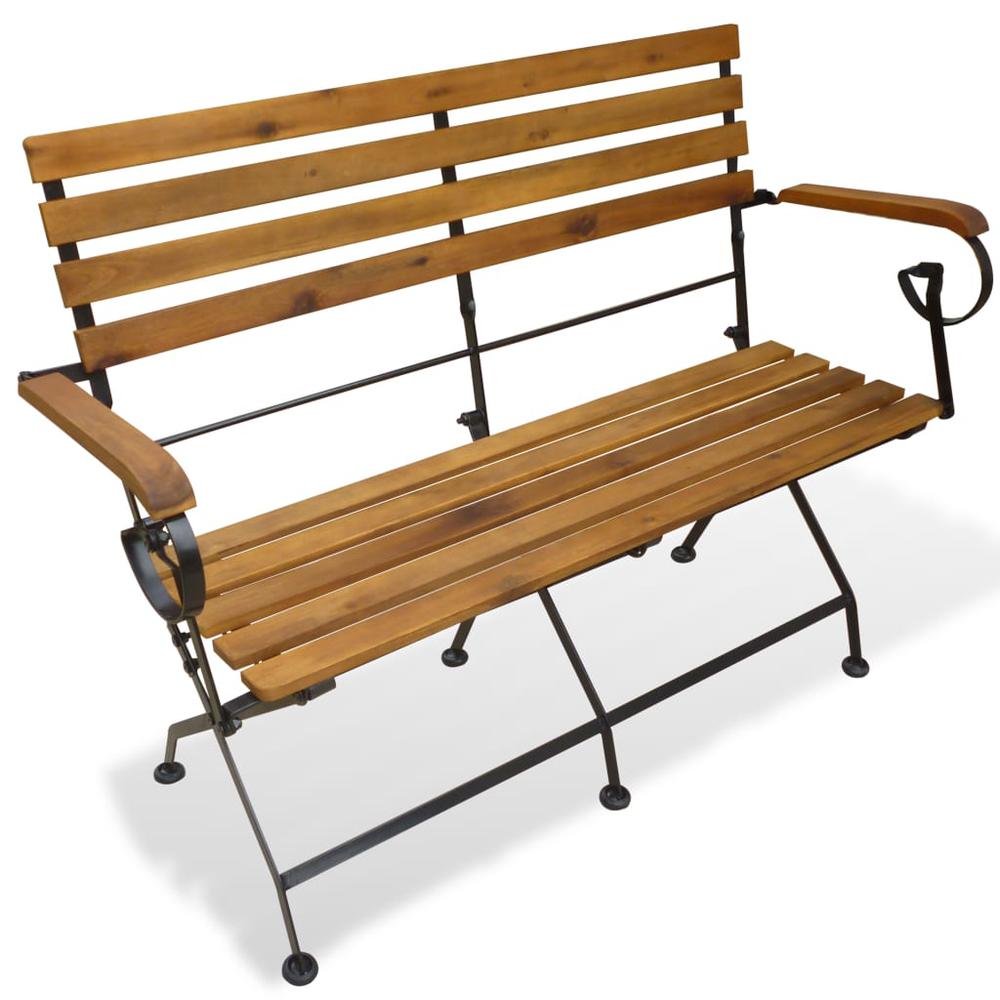 vidaXL Folding Patio Bench 44.1" Solid Wood Acacia. Picture 1