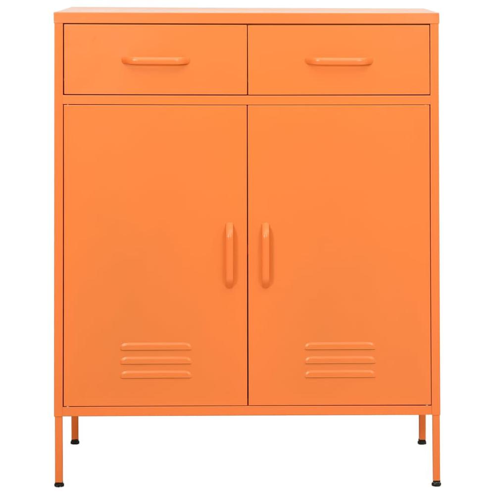 vidaXL Storage Cabinet Orange 31.5"x13.8"x40" Steel, 336156. Picture 2