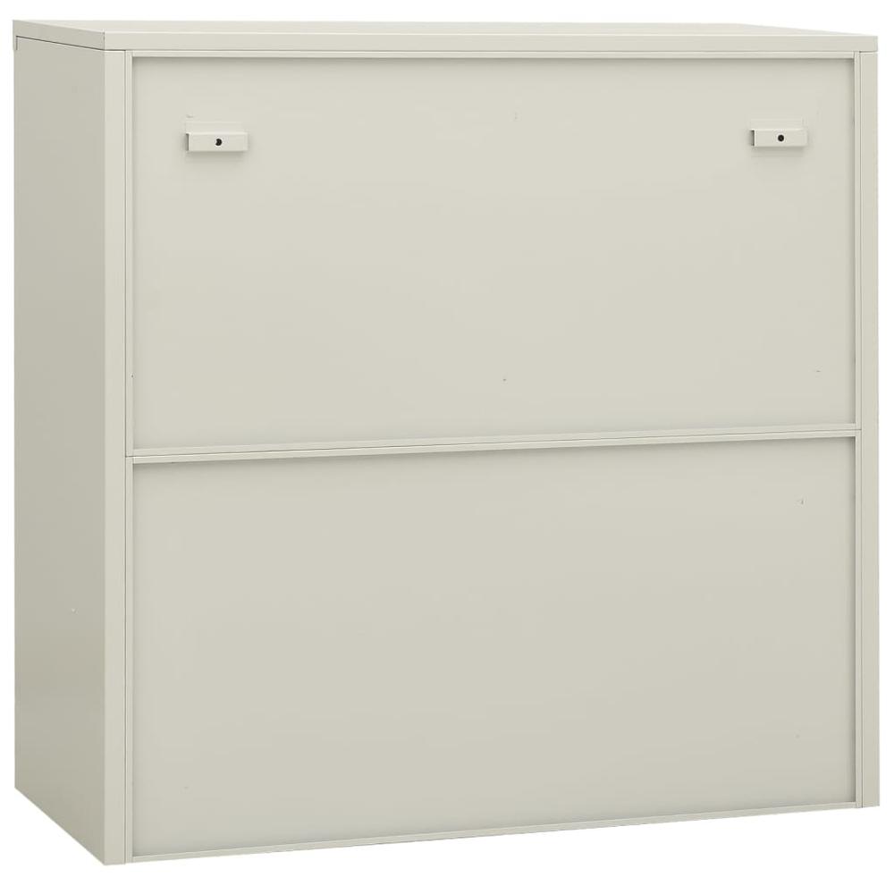 vidaXL Office Cabinet Light Gray 35.4"x15.7"x35.4" Steel. Picture 4