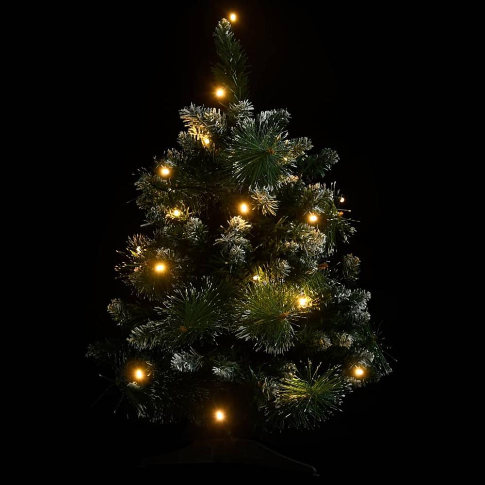 vidaXL Artificial Christmas Tree with Stand and LEDs Green 23.6" PVC, 332850. Picture 4