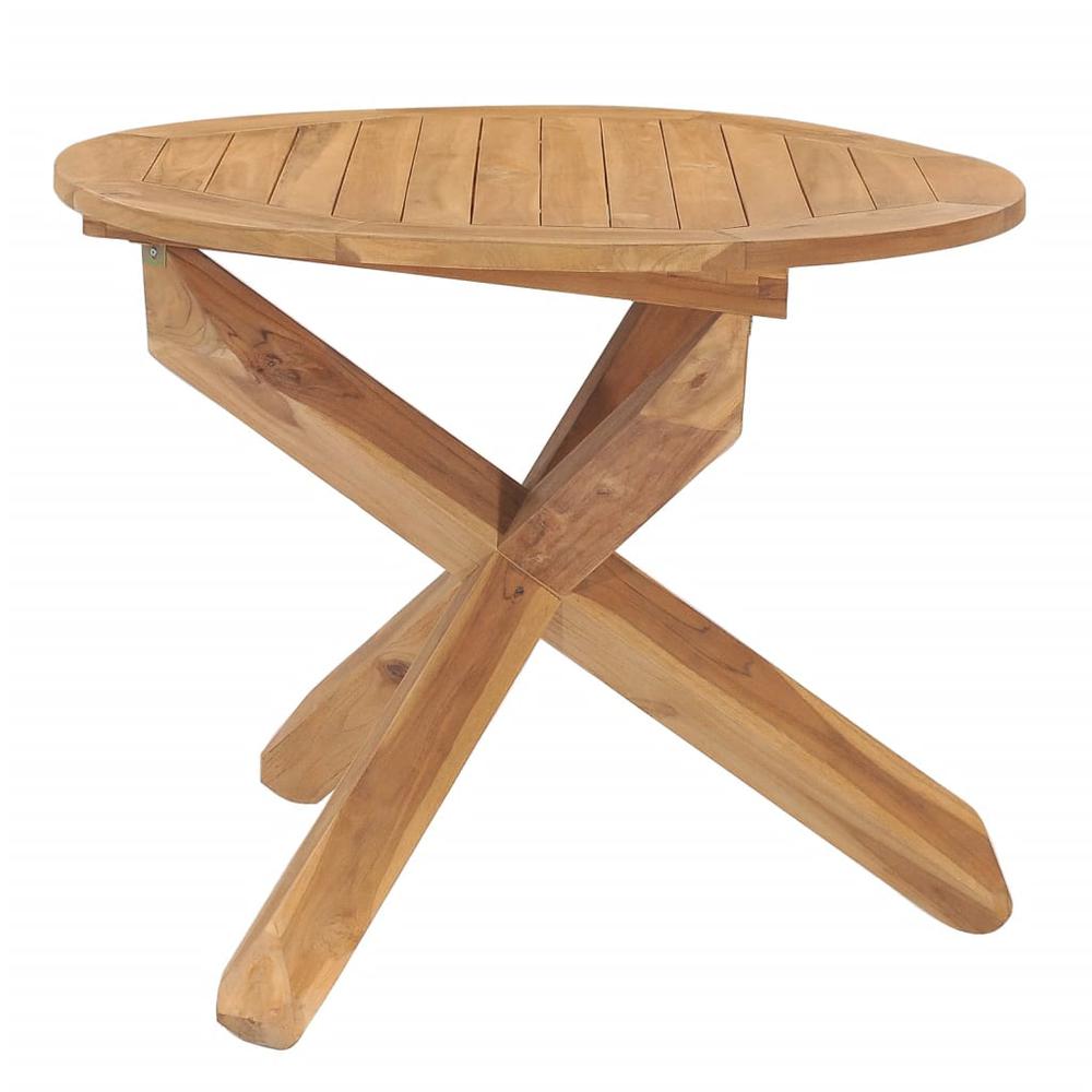 vidaXL Patio Dining Table Ã˜35.4"x29.5" Solid Teak Wood. Picture 3