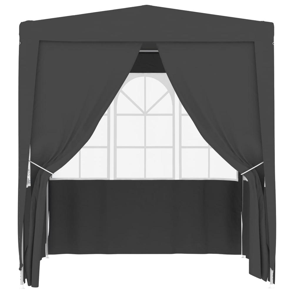 vidaXL Professional Party Tent with Side Walls 8.2'x8.2' Anthracite 0.3 oz/ftÂ². Picture 2