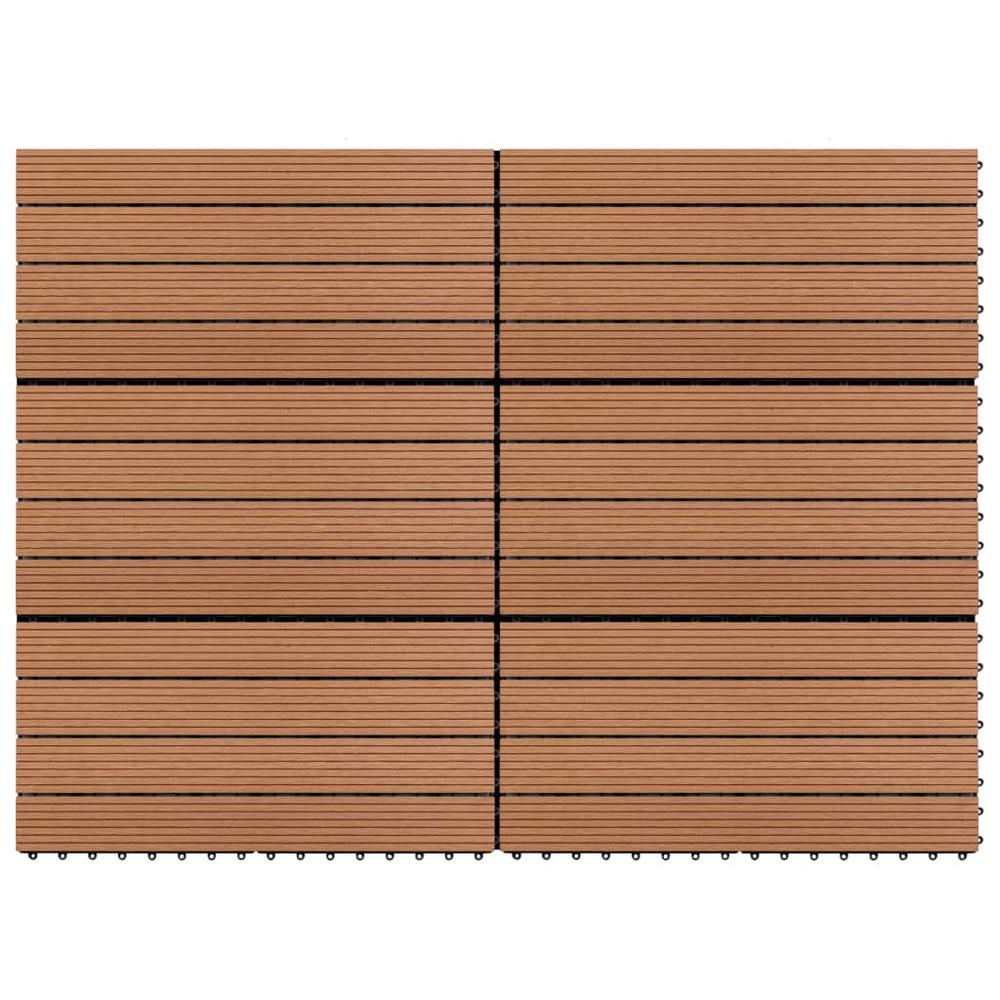 vidaXL WPC Tiles 23.6"x11.8" 6 pcs 10.8ftÂ² Brown. Picture 1