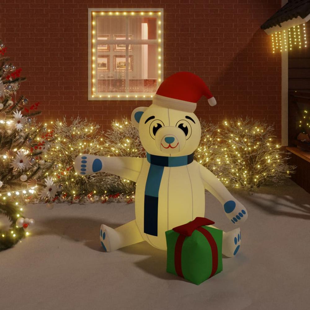 vidaXL Christmas Inflatable Teddy Bear LED 70.9". Picture 1