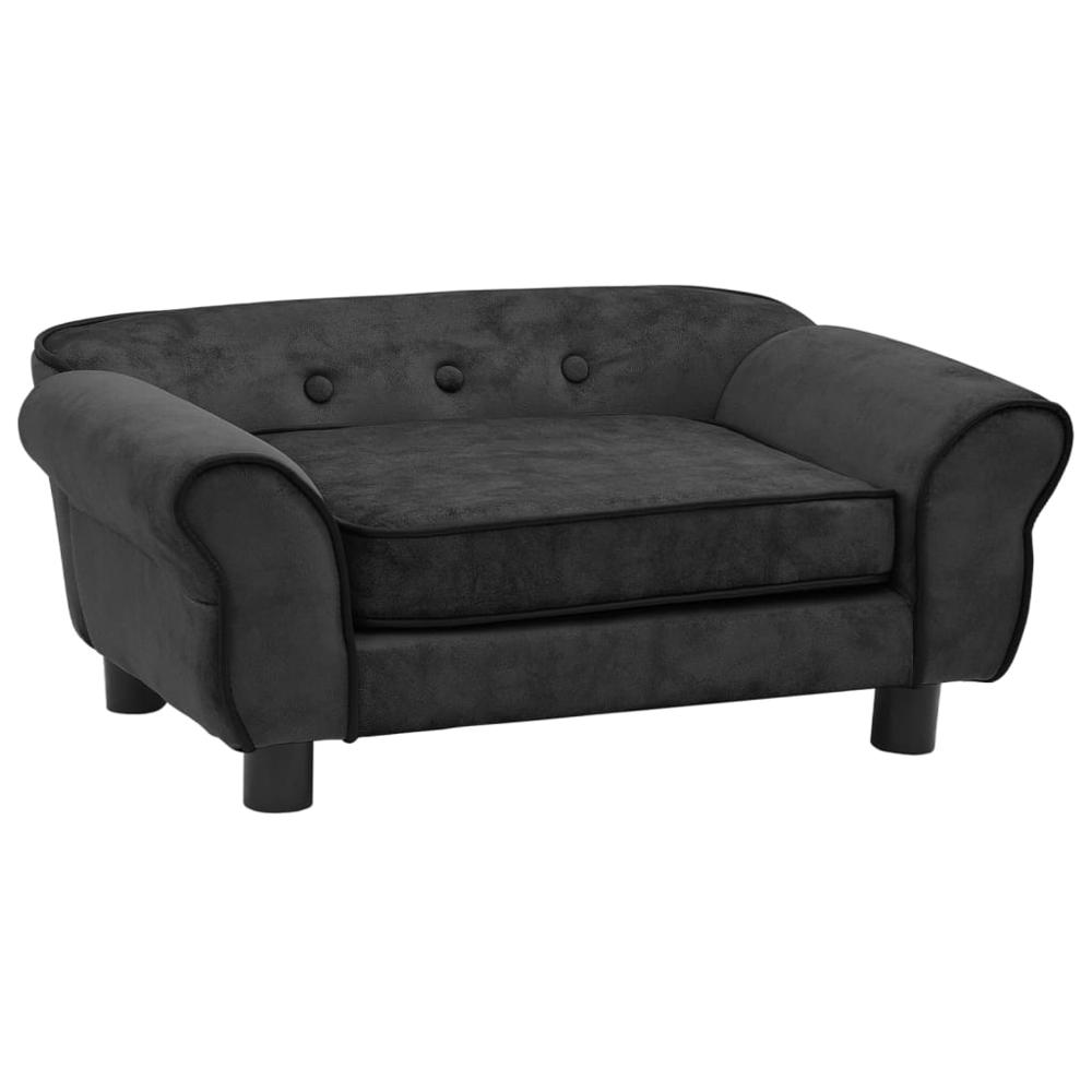 vidaXL Dog Sofa Dark Gray 28.3"x17.7"x11.8" Plush. Picture 2