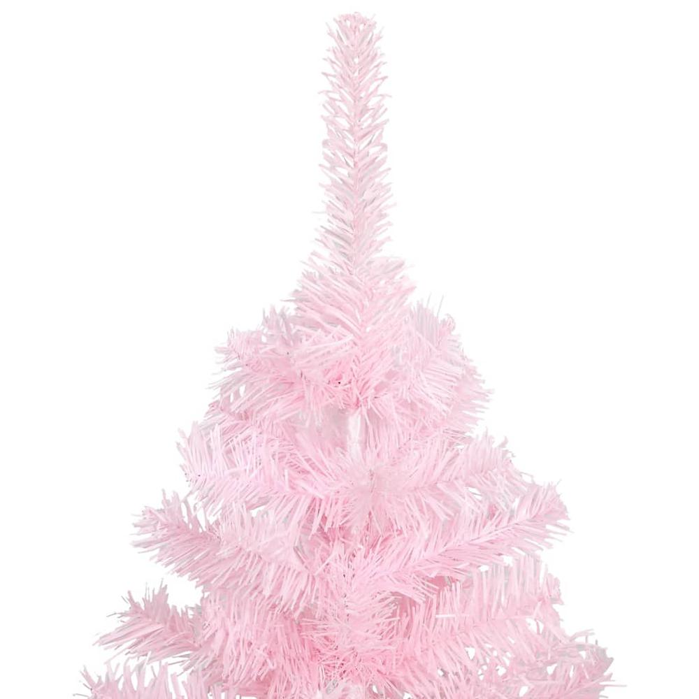 vidaXL Artificial Christmas Tree with Stand Pink 94.5" PVC. Picture 2