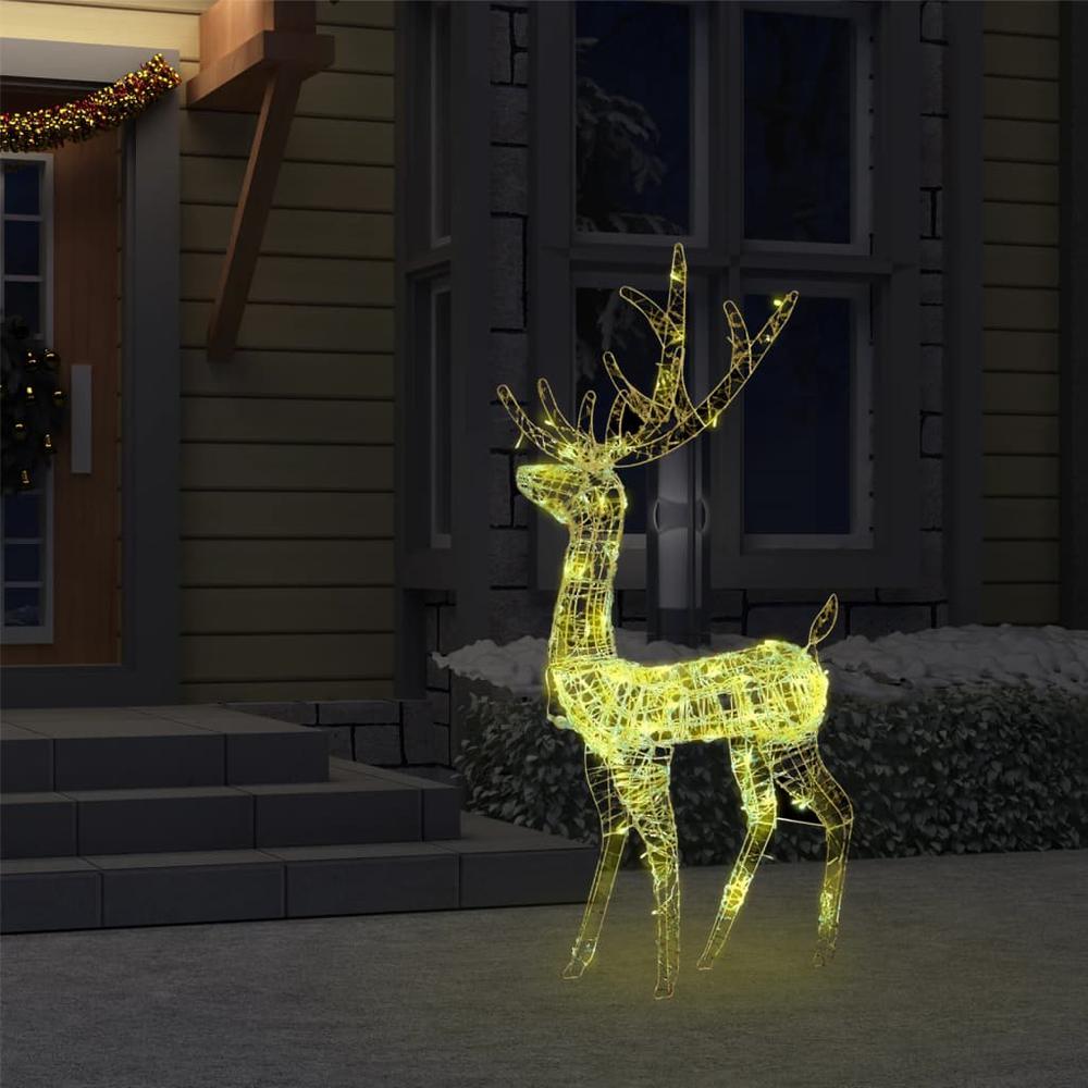 vidaXL Acrylic Reindeer Christmas Decoration 140 LEDs 47.2" Warm White. Picture 3