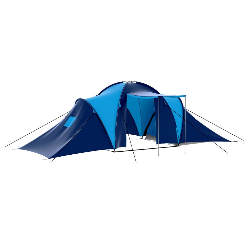 vidaXL Camping Tent Fabric 9 Persons Dark Blue and Blue. Picture 1